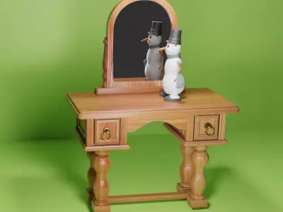 Dressing table Free low-poly 3D model get