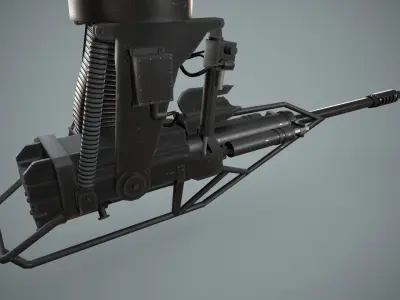 M230 Chain Gun Low-poly 3D model