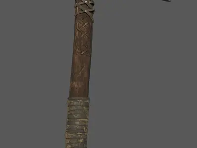 Medieval Battle Axe Game Ready Low-poly 3D model