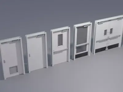 Industrial Doors 4K and 2K Low-poly 3D model