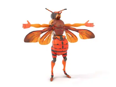 Hornet Hybrid Creature model pack Low-poly 3D model