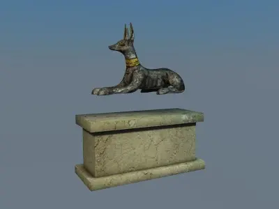 Low poly Anubis sculpture Low-poly 3D model
