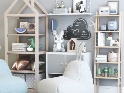 Furniture and toys for nursery 3D model