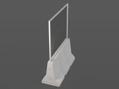 Concrete barrier Low-poly 3D model