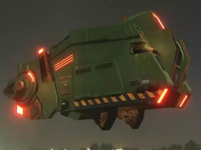 War Spaceship Low-poly 3D model