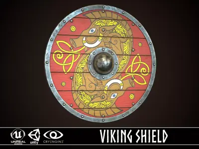 Viking Shield 02 Low-poly 3D model