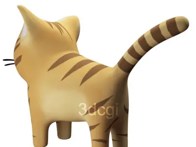 Cat Rigged Low-poly 3D model