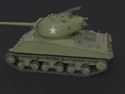 M4A3E2 Sherman Jumbo  Low-poly 3D model