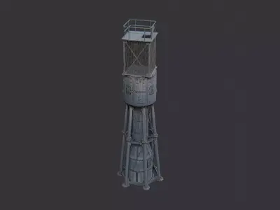 Weathered Lighthouse Tower Exterior Low-poly 3D model