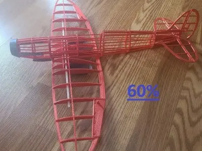 Spitfire V1 Scale Flying Aircraft 1000mm 3D print model