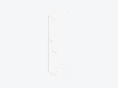 Locker - Laminate - Integral - Step - Short Neck Low-poly 3D model