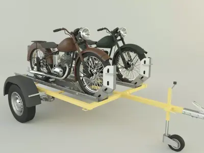 motorcycle trailer 3D model