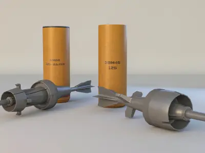 Tank missile Low-poly 3D model