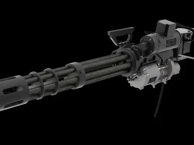 M134 Minigun Clean Low-poly 3D model