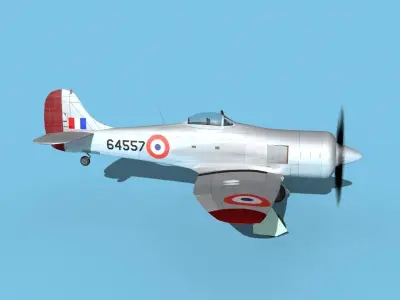 Hawker Tempest MKII V09 RAF 3D model