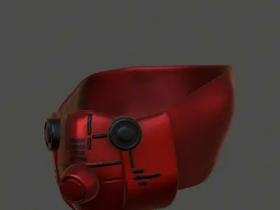 Gas mask helmet 3d model scifi Low-poly  Low-poly 3D model 561