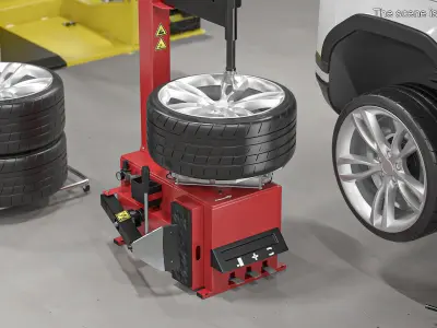 Luxury Car Wheel with Red Brake Caliper 3D model