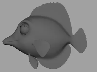 Fish lowpoly model head Low-poly 3D model