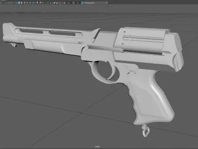 Low Poly Survival Gun 3D Model Low-poly 3D model