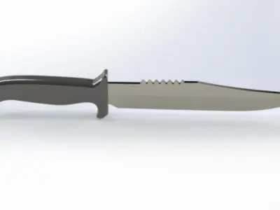 Military Tactical Knife Decorative Combat Blade with Serrated 3D print model