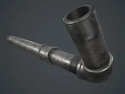 Metal Pipe Weapon PBR Game Ready Low-poly 3D model