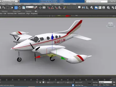 Cessna 401 Low-poly 3D model