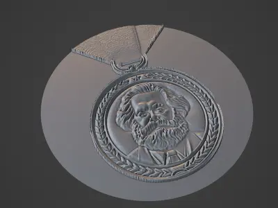 Karl Marx Medallion 3D print model