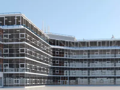 Office Building Interior and Exterior 102 3D model