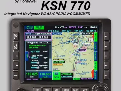 Bendix King KSN-770 multifunction Integrated Navigator Low-poly 3D model