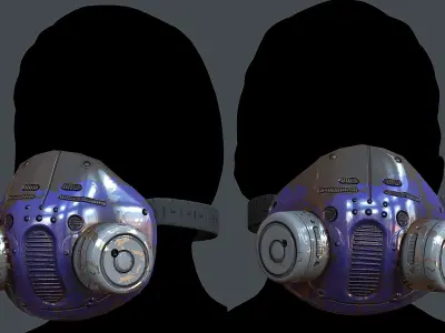 Gas mask helmet 3d model scifi Low-poly  Low-poly 3D model 574
