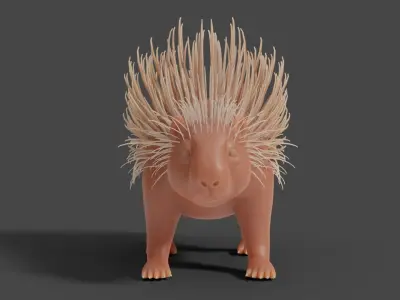 3D Porcupine Sculpture Model 3D model