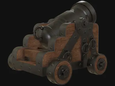 Cannon Mortar 1 Low-poly 3D model