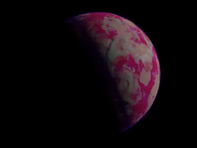 Animated fictional Planet 3D model