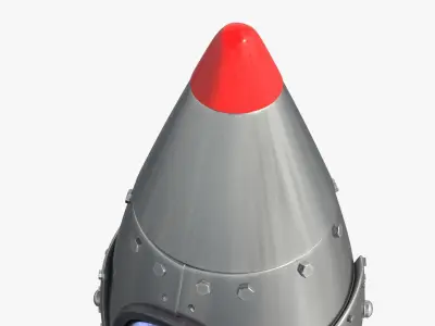 Cartoon Rocket Low-poly 3D model