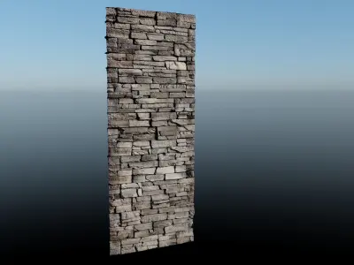 4k Gray Block Stone Material with 16 bit height maps Low-poly 3D model