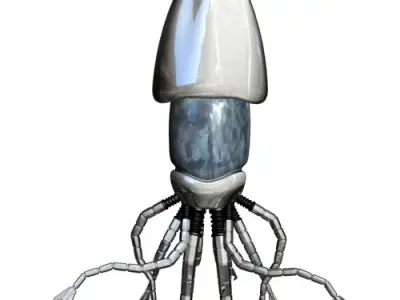 Robot Squid Rigged Low-poly 3D model