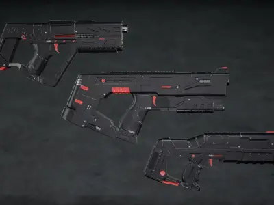 Futuristic Pistol Pack 4 3D model