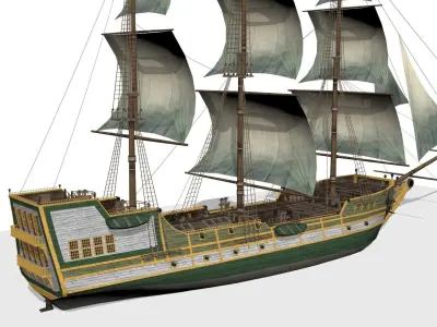 Galleon Low-poly 3D model