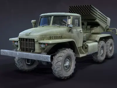 BM-21 Grad Low-poly 3D model