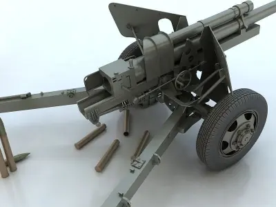 3-inch Gun M5 3D model