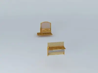 Deck  Bench with Privacy Screen Free 3D model