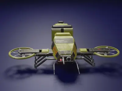 Hornet Drone Sci-Fi LowPoly Gameready 3D model Low-poly 3D model