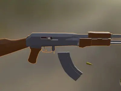 ak47 blend 3d model Free low-poly 3D model
