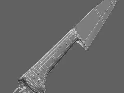 Afghan pesh kabz knife 3D model