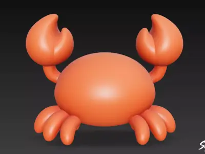Cartoon Plush Crab Low-poly 3D model