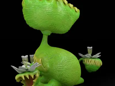 Rigged Venus Flytrap Monster  Animated 3D Model for Poser  Daz 3D model