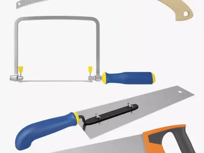 Saws Collection 3D Model frame with handles 3D model