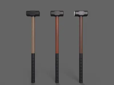 PBR Sledge Hammer Low-poly 3D model