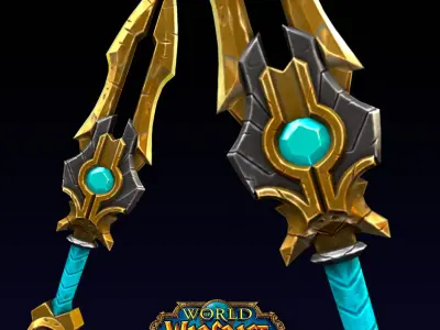 Stylized fantasy dagger Low-poly 3D model