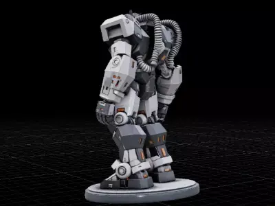 Sci-Fi Mech Robot 3D Printable Model  3D print model